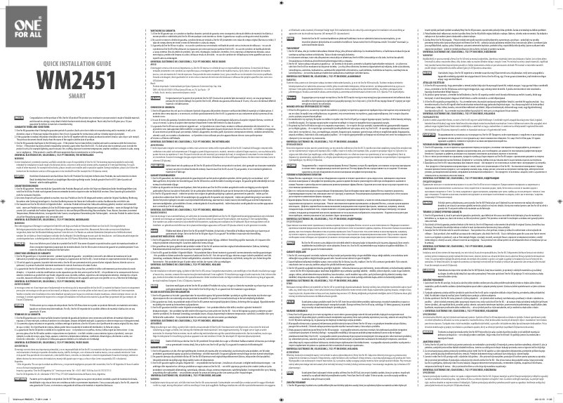 Página nº 1 - Manual de usuario One for all WM 2451