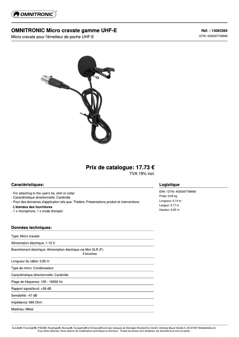 Página 1 del manual Manual de usuario Omnitronic UHF-E