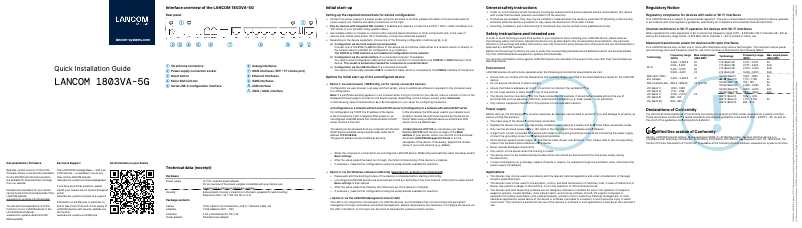 Página 1 del manual Guía de instalación Lancom 1803VA-5G