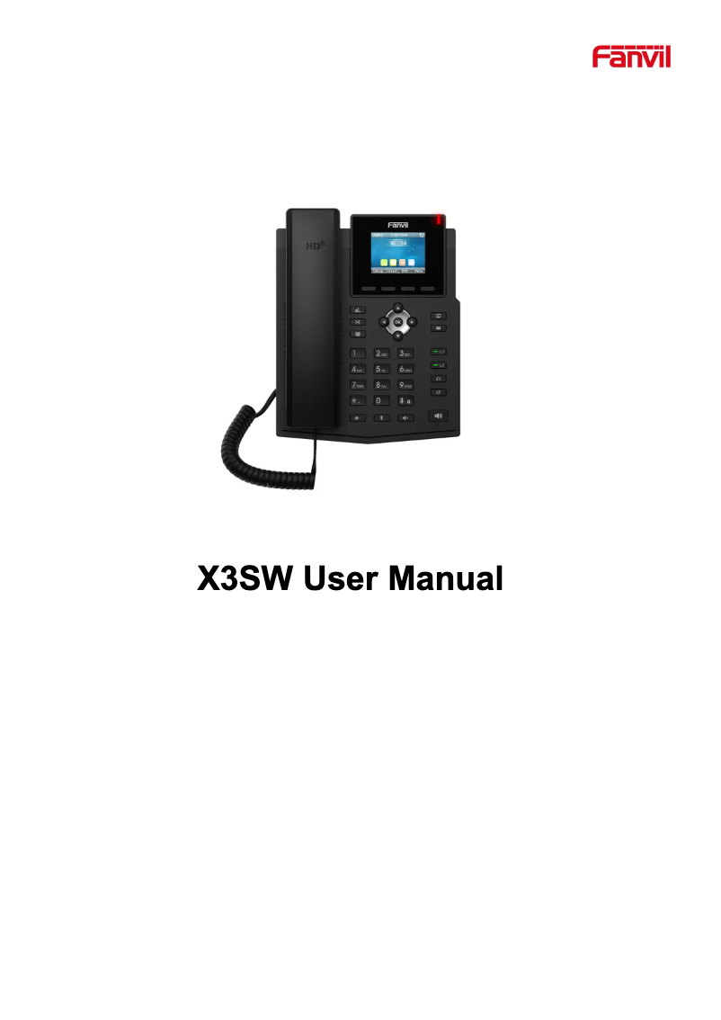 Página 1 del manual Manual de usuario Fanvil X3SW