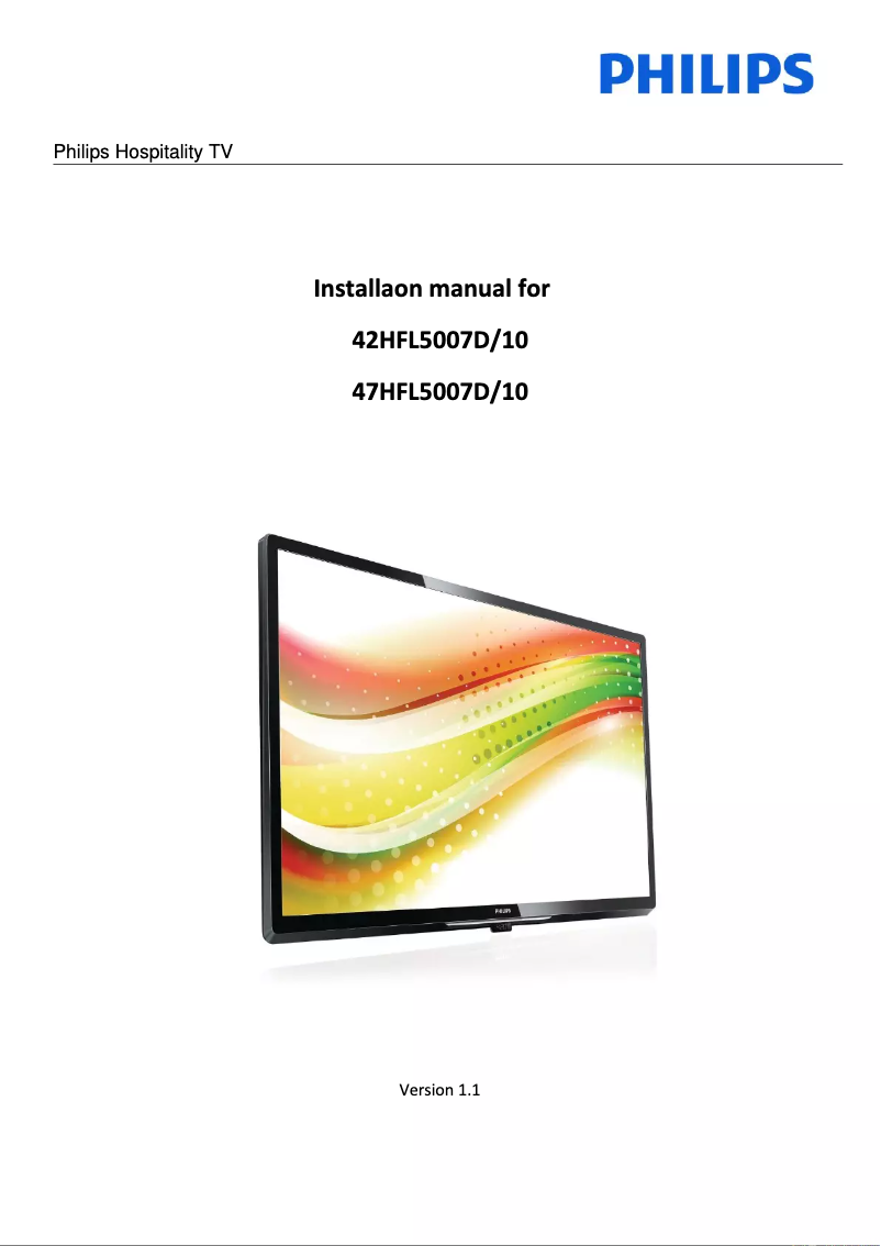 Página 1 del manual Guía de instalación Philips 47HFL7007D