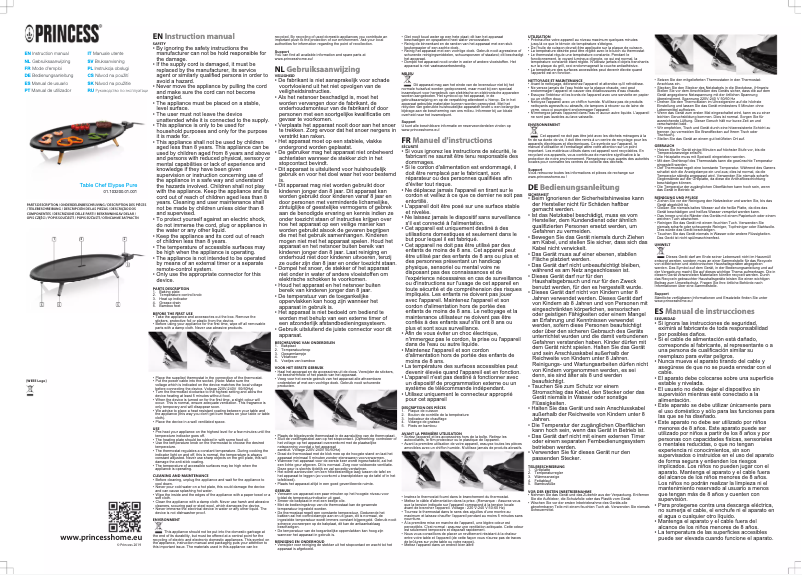 Imagen de la primera página del manual del dispositivo Table Chef Elypse Pure 103200