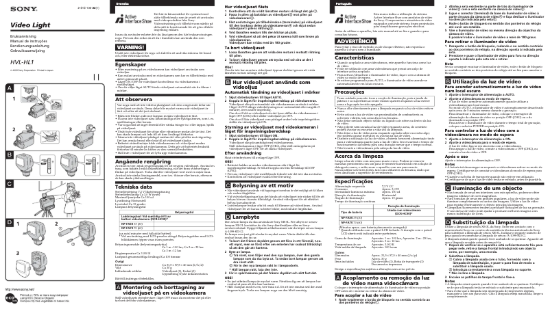 Página 1 del manual Manual de usuario Sony HVL-HL