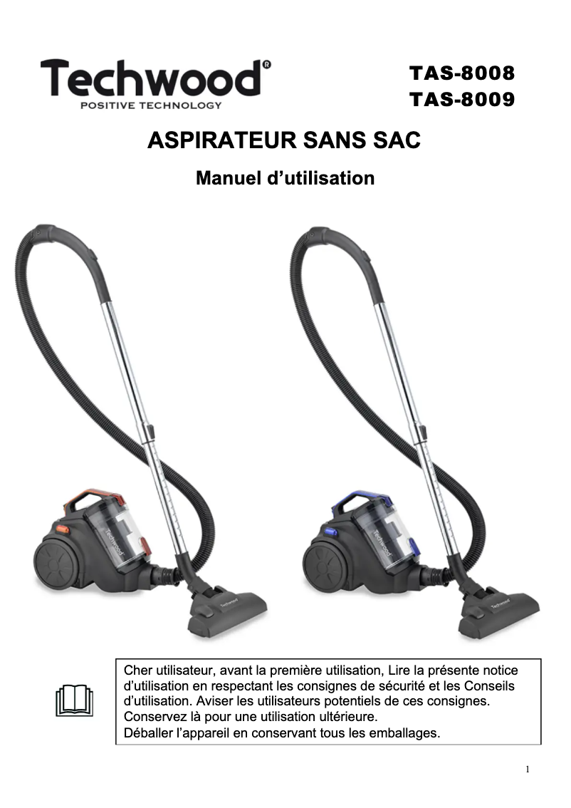 Página 1 del manual Manual de usuario Techwood TAS-8009
