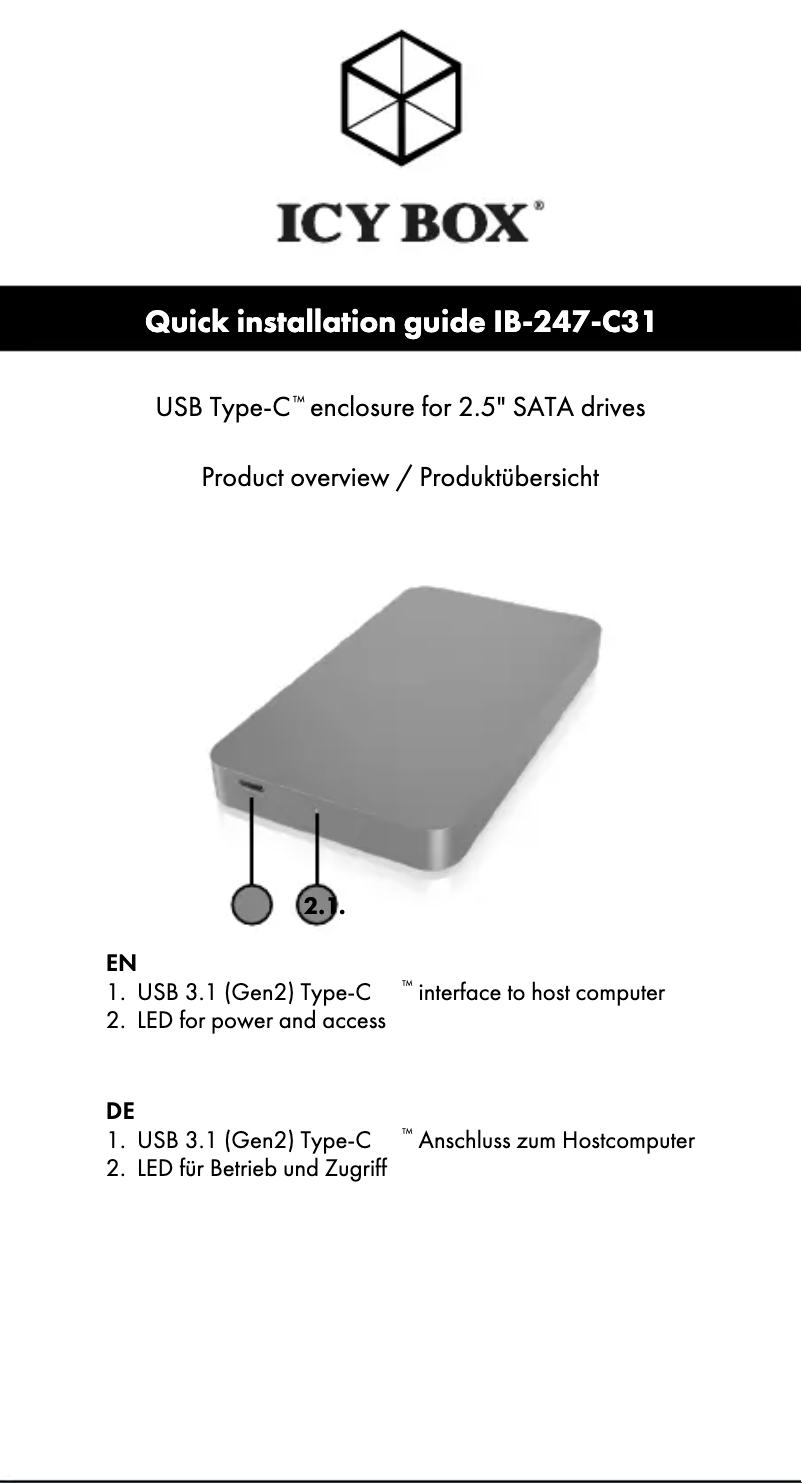 Imagen de la primera página del manual del dispositivo IB-247-C31