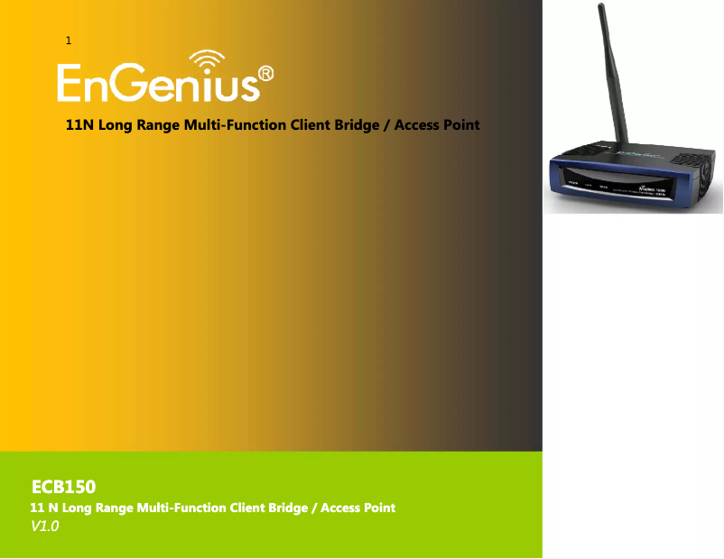 Imagen de la primera página del manual del dispositivo ECB150