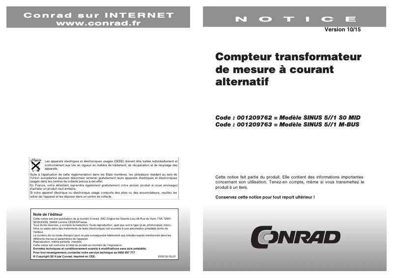 Imagen de la primera página del manual del dispositivo SINUS 5/1 S0
