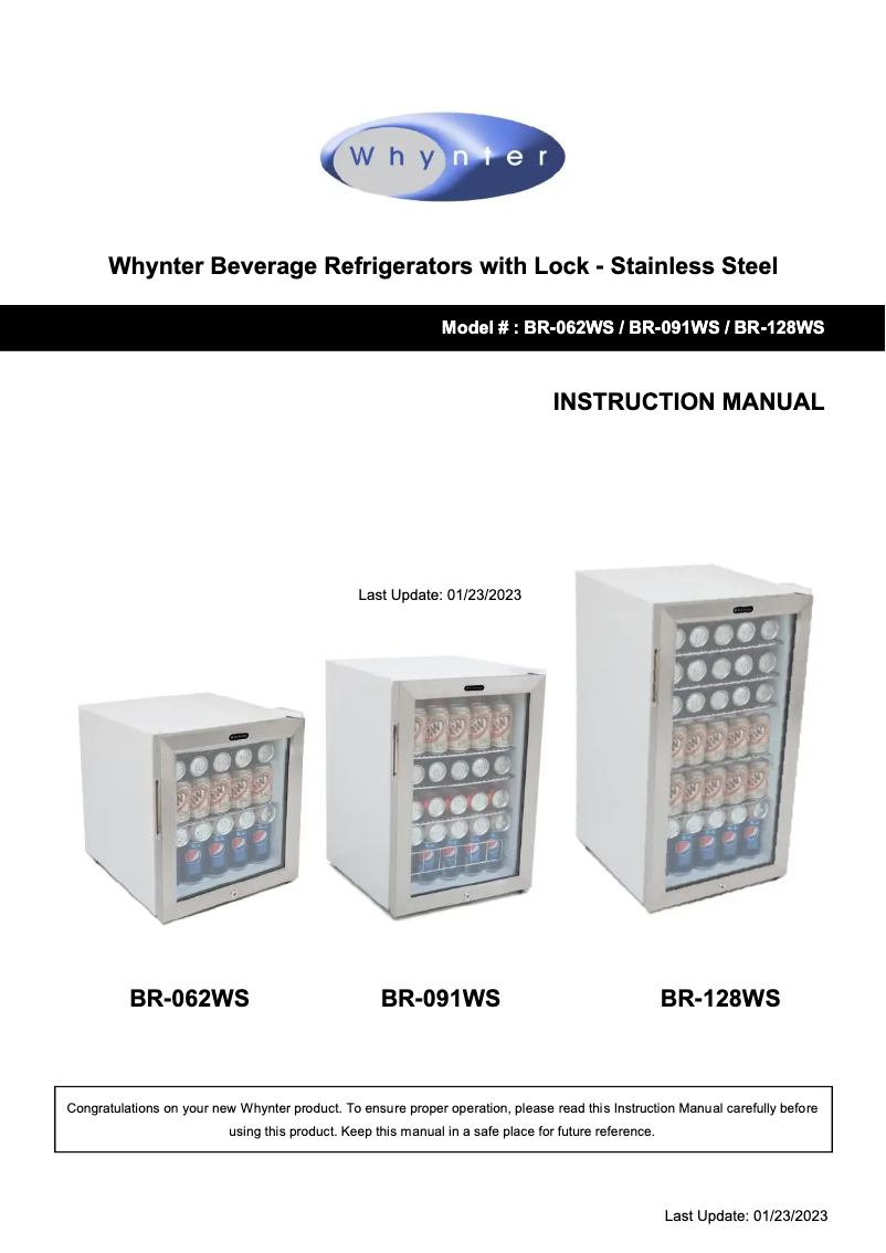 Imagen de la primera página del manual del dispositivo BR-062WS