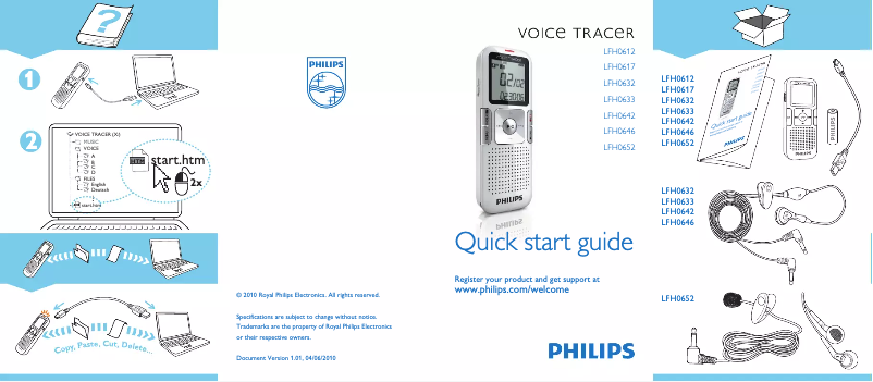 Página 1 del manual Manual de usuario Philips Voice Tracer LFH0617