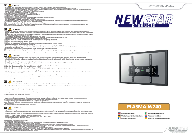 Página 1 del manual Manual de usuario Newstar PLASMA-W240
