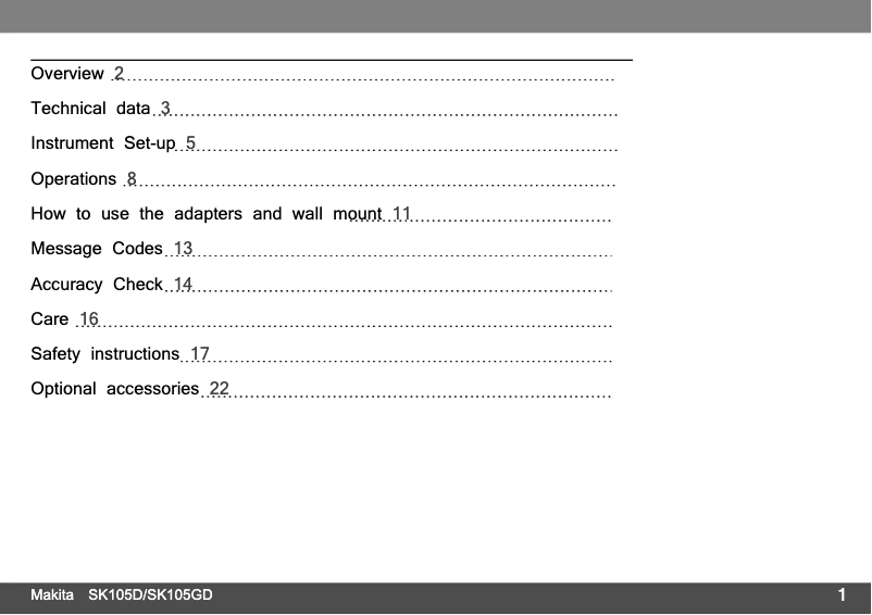 Imagen de la primera página del manual del dispositivo SK105GD