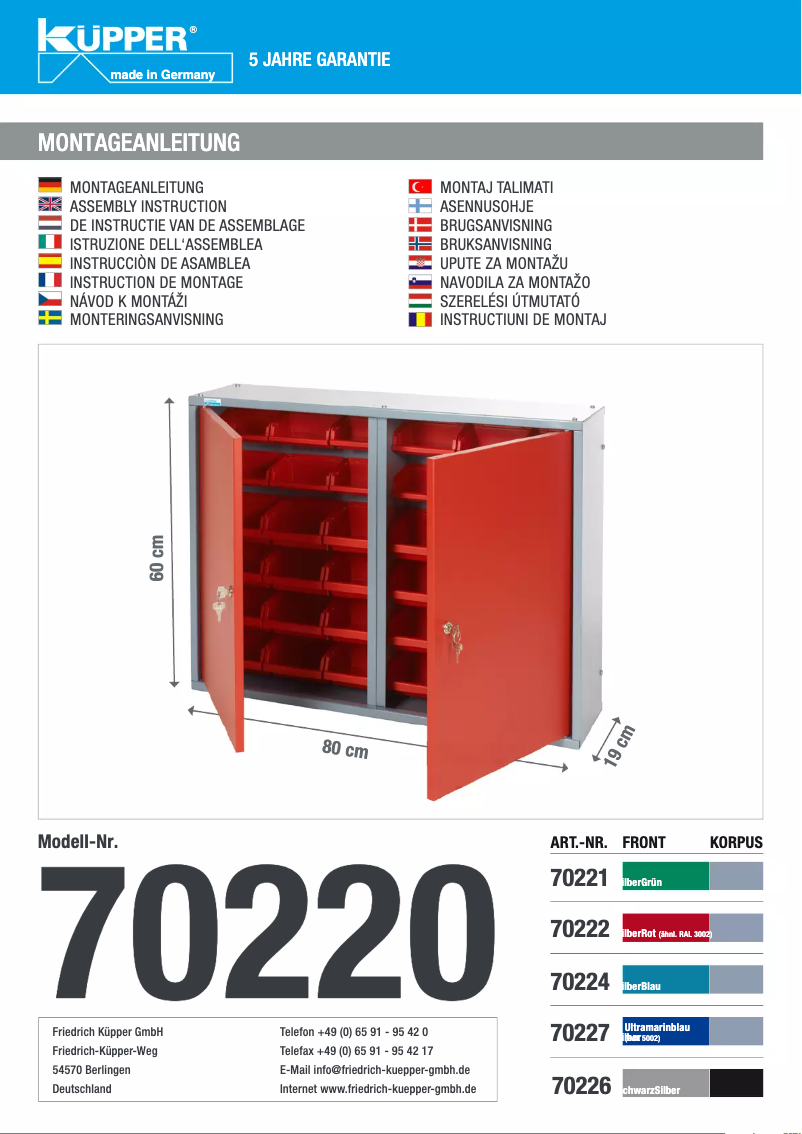 Página 1 del manual Manual de usuario Küpper 70222