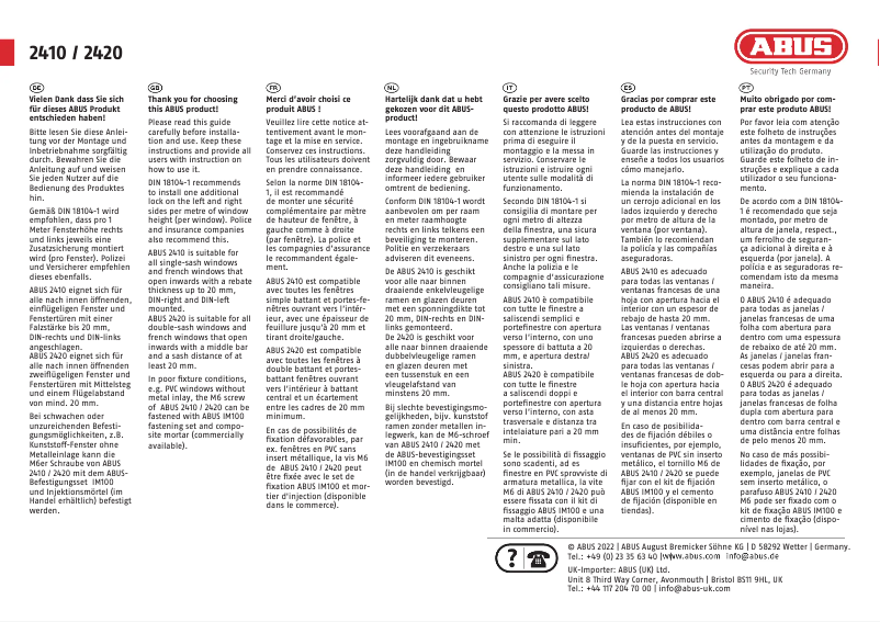 Imagen de la primera página del manual del dispositivo 2420