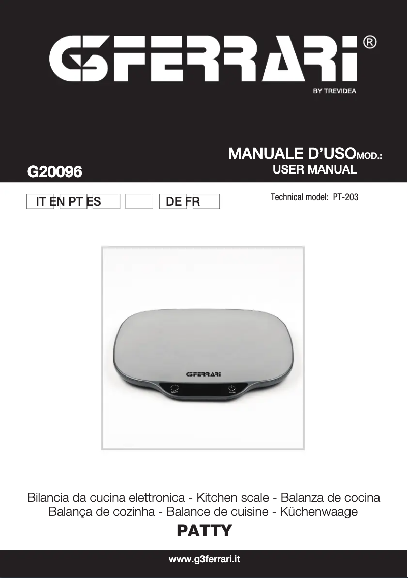 Página 1 del manual Manual de usuario G3 Ferrari Patty G20096