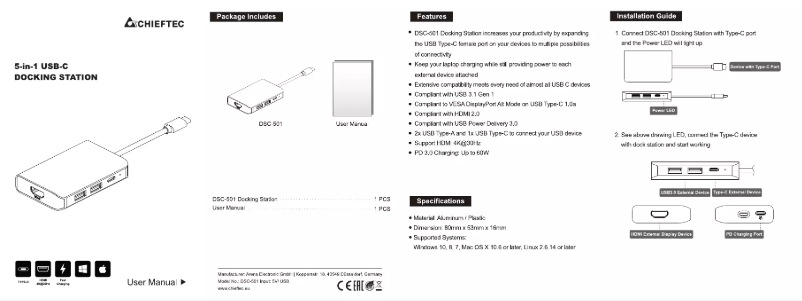 Página nº 1 - Manual de usuario Chieftec DSC-501