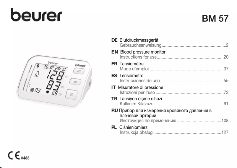 Página 1 del manual Manual de usuario Beurer BM 57