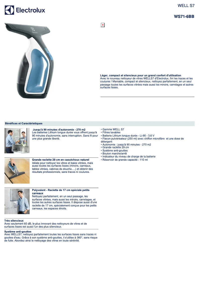 Página nº 1 - Ficha técnica Electrolux WELL S7 WS71-6BB