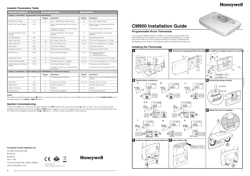 Página 1 del manual Manual de usuario Honeywell CM900