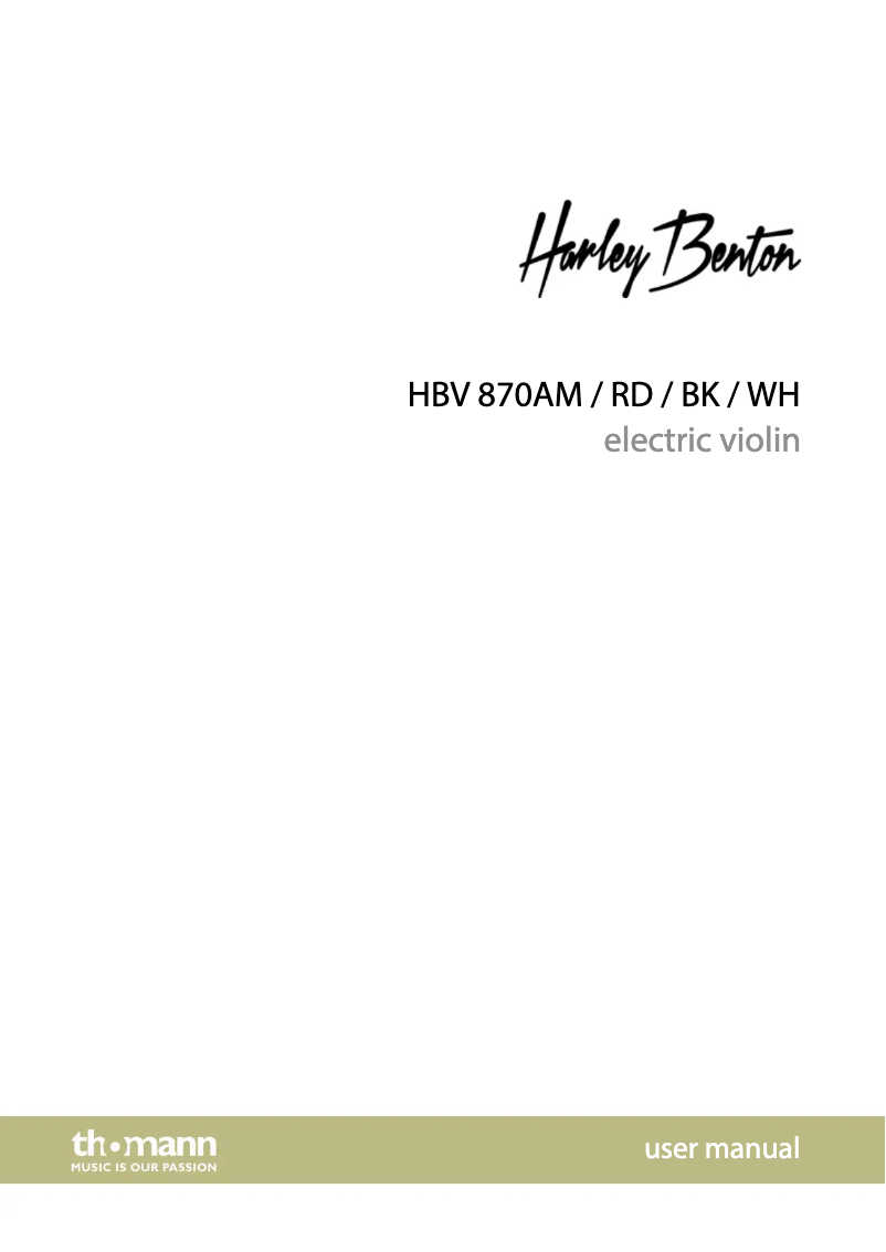 Página nº 1 - Manual de usuario Harley Benton HBV 870BK