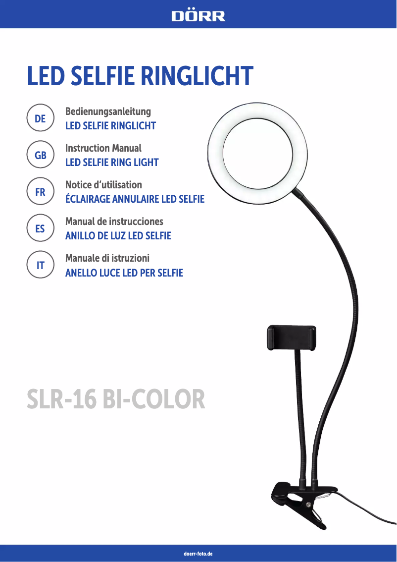 Imagen de la primera página del manual del dispositivo SLR-16