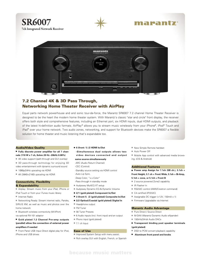 Imagen de la primera página del manual del dispositivo SR6007