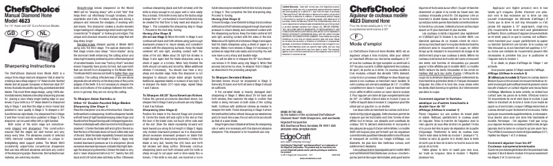 Página 1 del manual Manual de usuario Chef's Choice Manual Diamond Hone CC4623