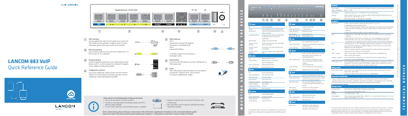 Imagen de la primera página del manual del dispositivo 883 VoIP