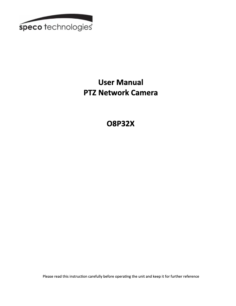 Página nº 1 - Manual de usuario Speco Technologies O8P32X