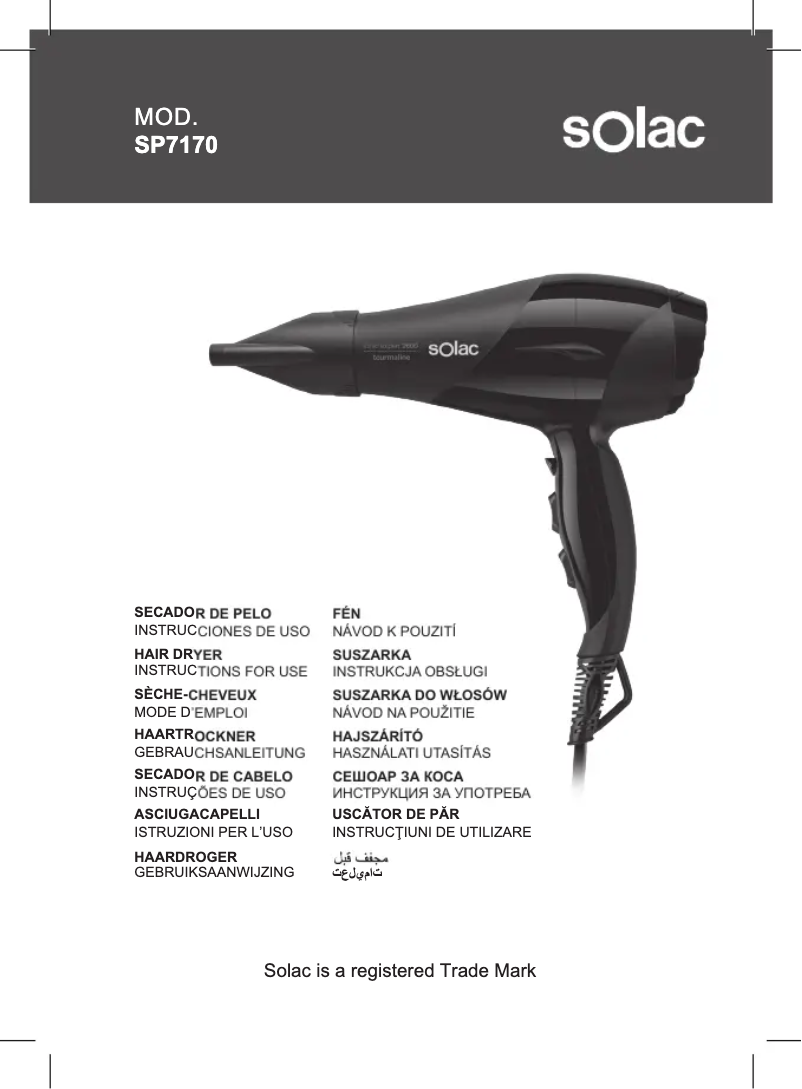 Página nº 1 - Manual de usuario Solac Expert 2600 Tourmaline SP7170