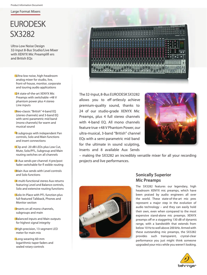 Página nº 1 - Ficha técnica Behringer Eurodesk SX3282