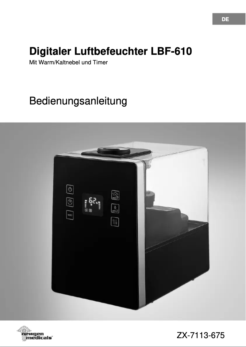 Imagen de la primera página del manual del dispositivo LBF-610