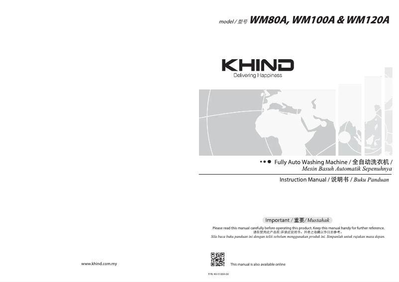 Página 1 del manual Manual de usuario Khind WM80A