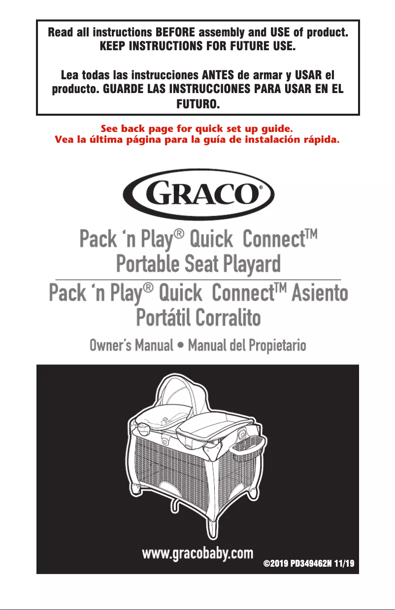 Imagen de la primera página del manual del dispositivo Pack 'n Play Quick Connect