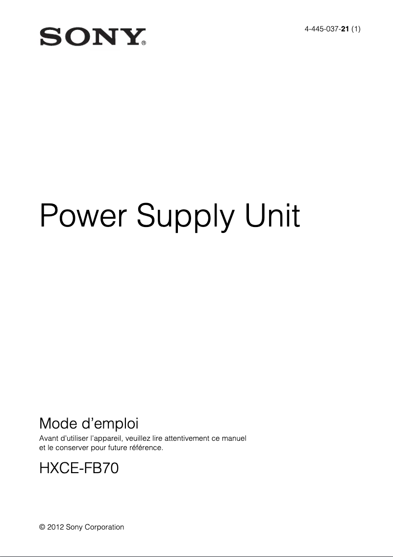 Imagen de la primera página del manual del dispositivo HXCE-FB70