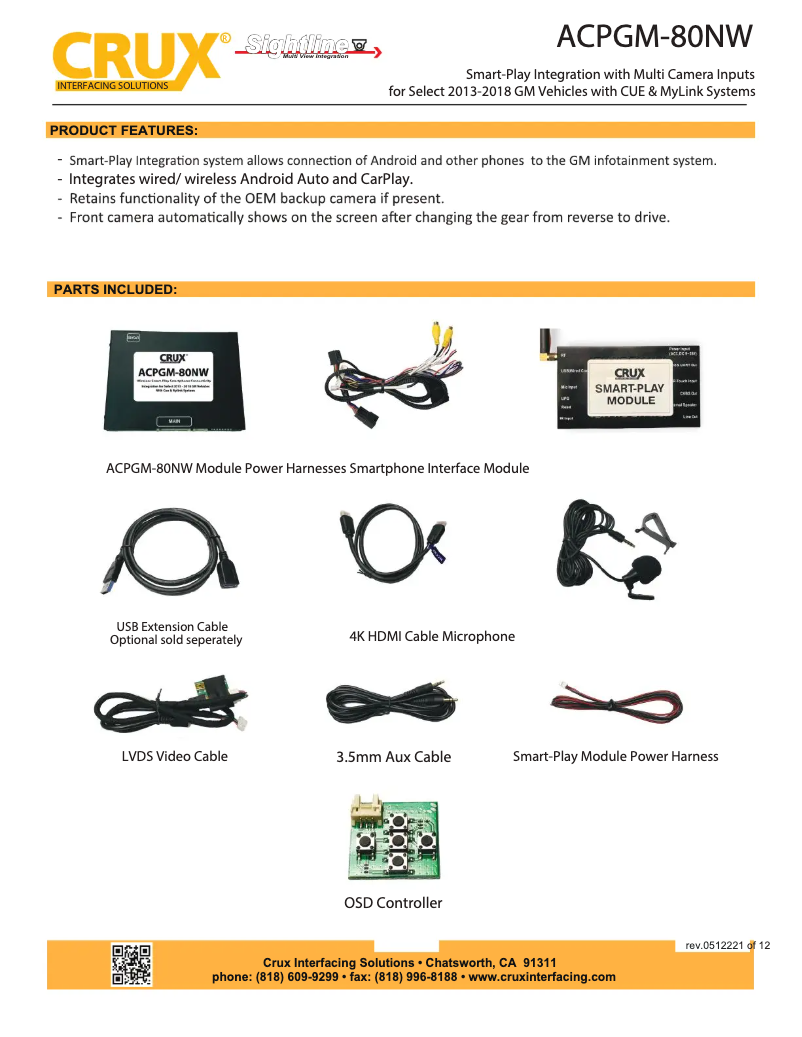 Página 1 del manual Manual de usuario CRUX ACPGM-80NW