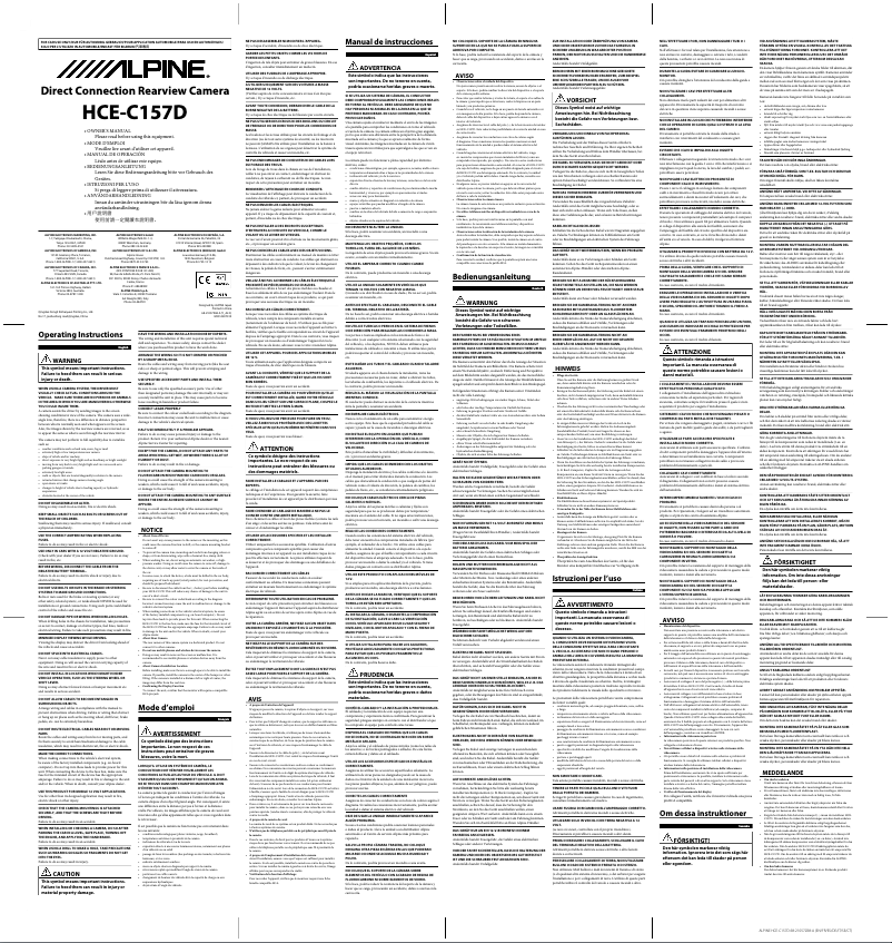 Página nº 1 - Manual de usuario Alpine HCE-C157D