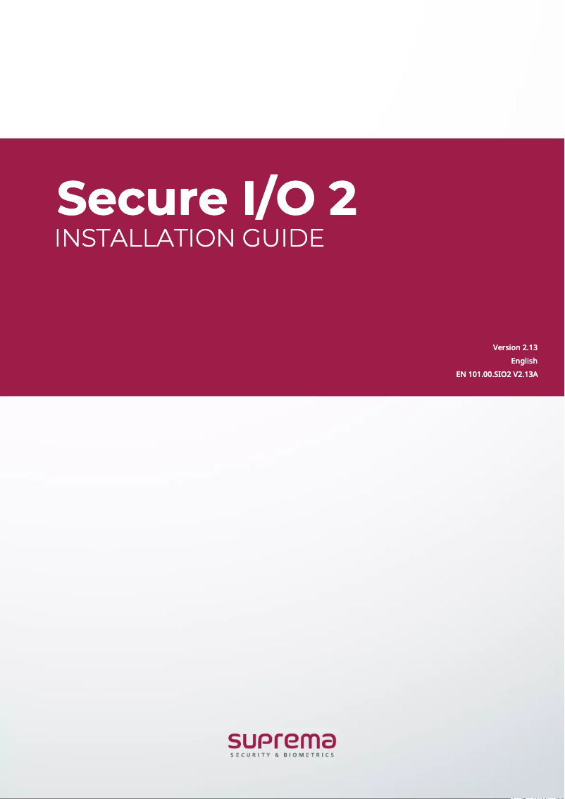 Página 1 del manual Manual de usuario Suprema Secure I/O 2