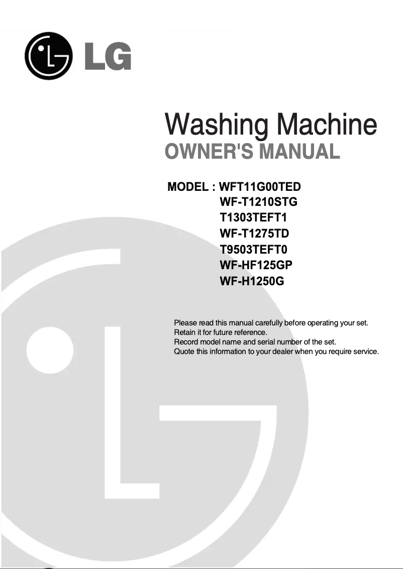 Página 1 del manual Manual de usuario LG WF-HF125GP