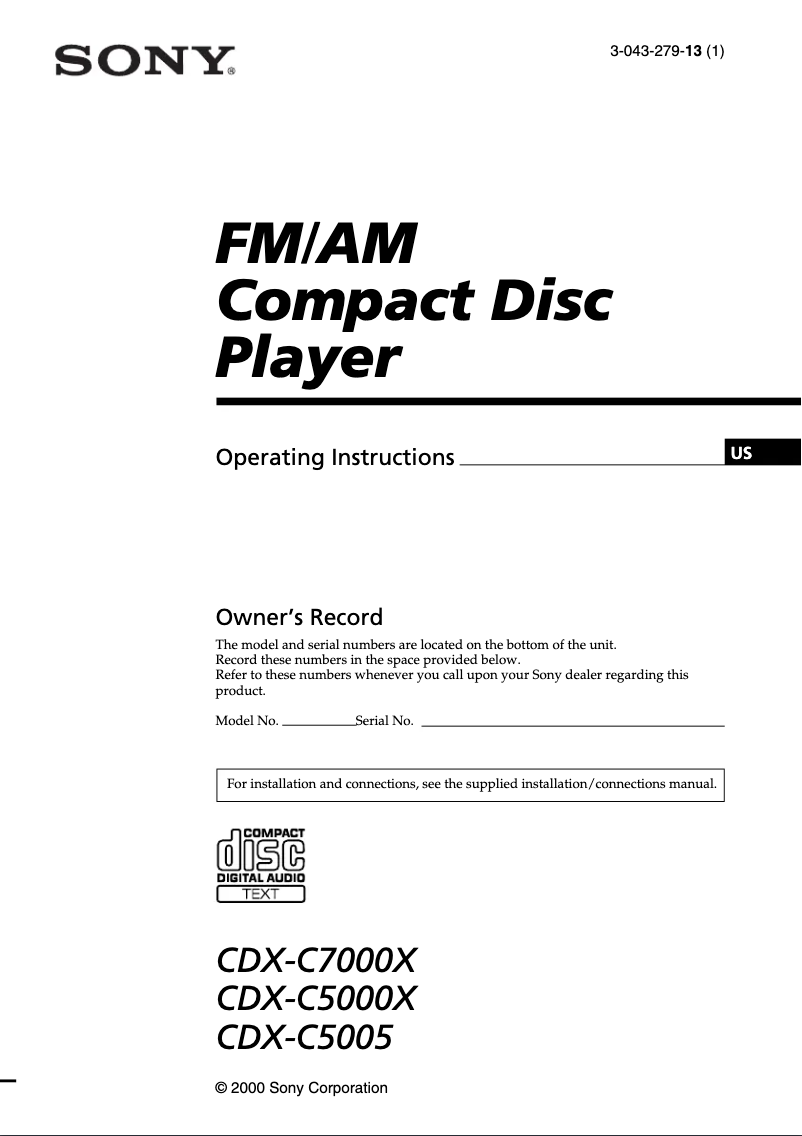 Imagen de la primera página del manual del dispositivo CDX-C5000