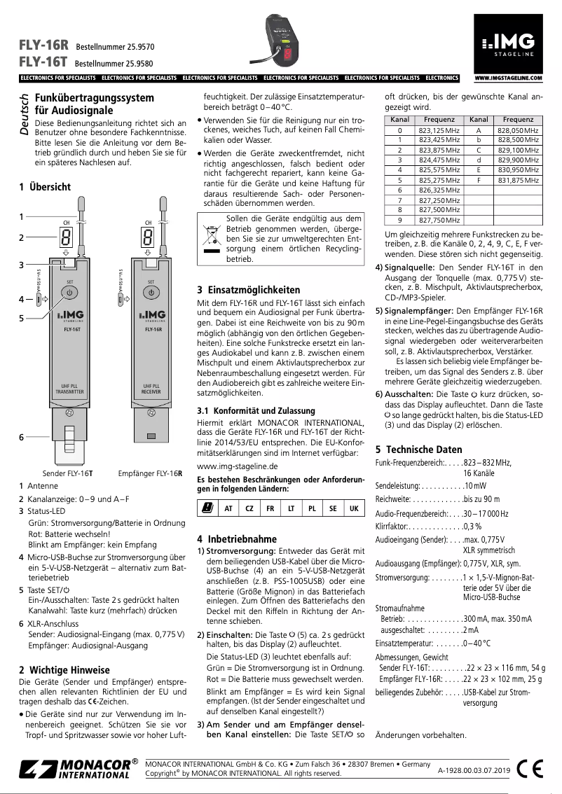 Página 1 del manual Manual de usuario IMG Stageline FLY-16SET