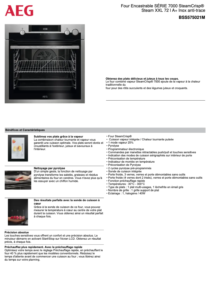 Página 1 del manual Ficha técnica AEG BSS575021M