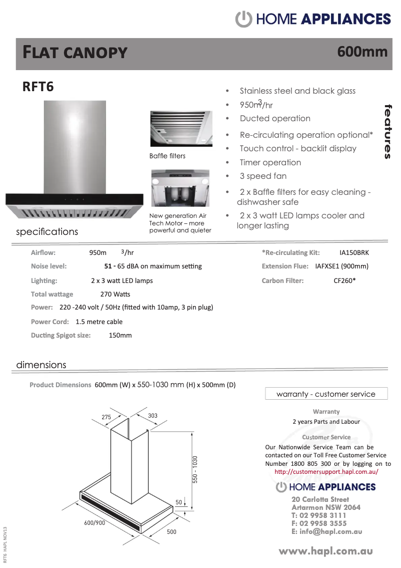 Imagen de la primera página del manual del dispositivo RFT6