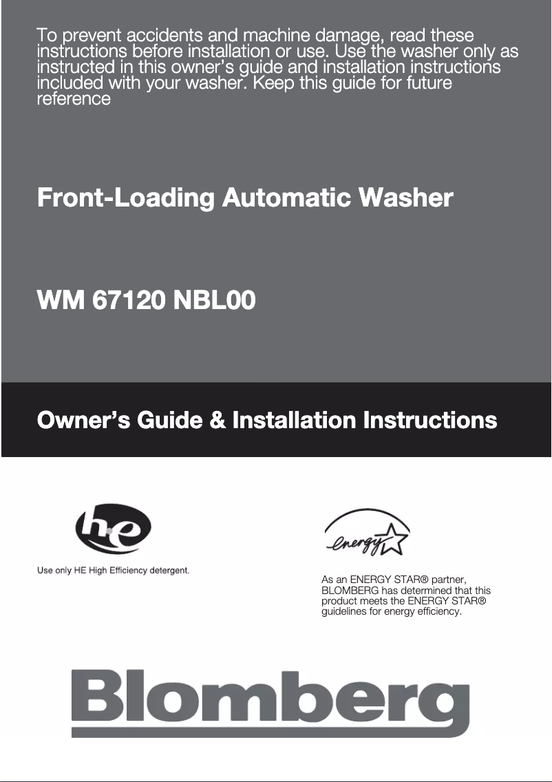 Imagen de la primera página del manual del dispositivo WM 67120 NBL00