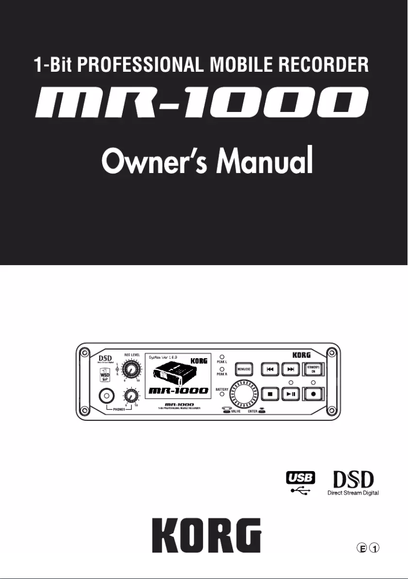 Página 1 del manual Manual de usuario Korg MR-1000