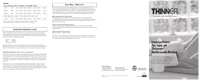 Imagen de la primera página del manual del dispositivo TH404