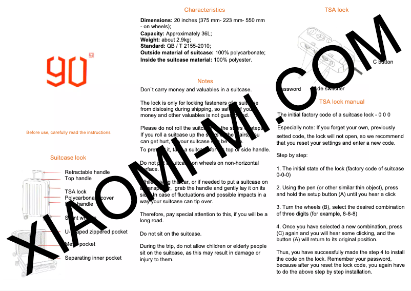 Página 1 del manual Manual de usuario Xiaomi RunMi 90