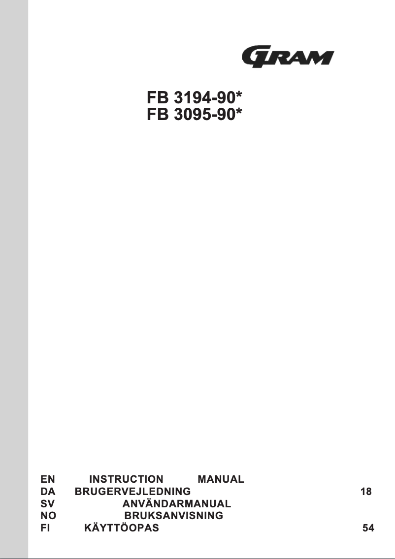 Página 1 del manual Manual de instrucciones Gram FB 3194-90/1