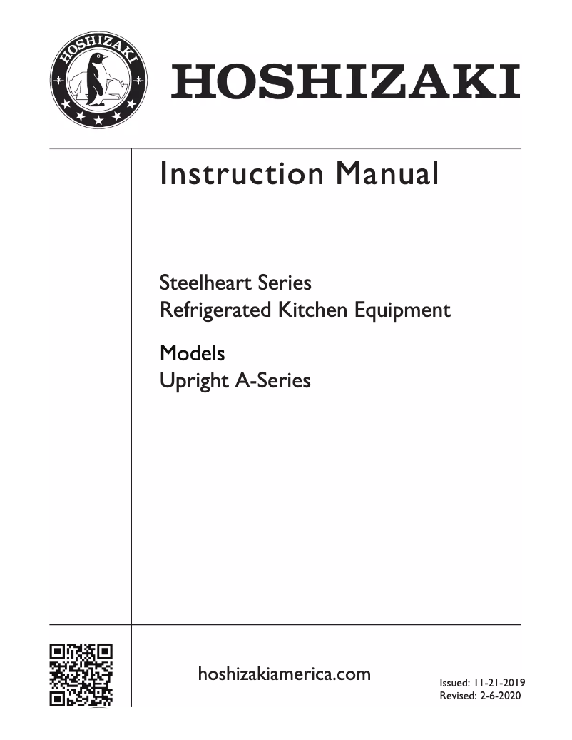 Página 1 del manual Guía de instalación Hoshizaki Commercial CR1S-FS