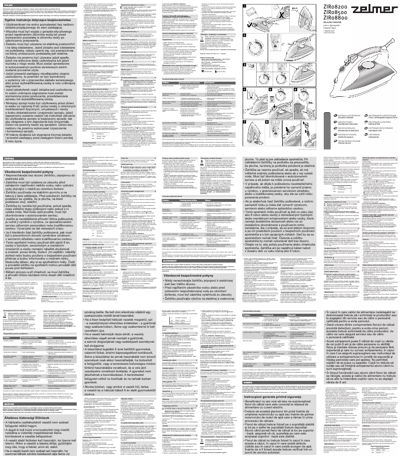 Página 1 del manual Manual de usuario Zelmer Sencillo ZIR08500