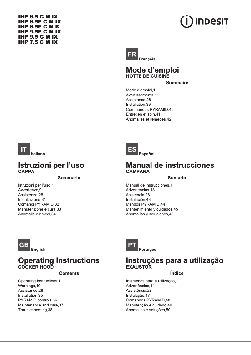 Imagen de la primera página del manual del dispositivo IHP 6.5F C M K